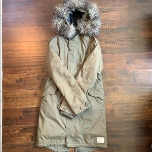 Aritzia TNA long parka coat jacket military XXS